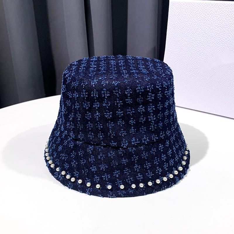 Cái Mũ  Rưởi Mũ Bucket Denim Màu Trơn Trẻ Trung Hợp Thời Trang Bỏ lỡ