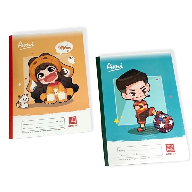 Vở ô ly hồng hà Ami - 80 trang - chống lóa - 1 quyển - 0515 - vở ô ly hồng hà cao cấp cho bé - MIYABI STORE