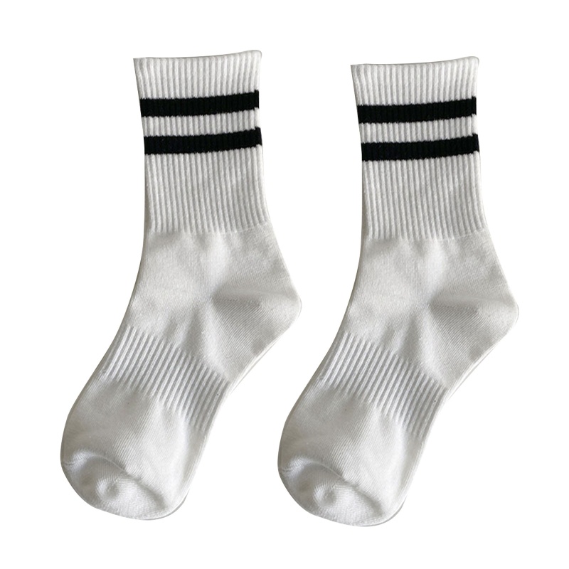 1 Đôi Vớ Cotton Dài Họa Tiết Sọc Nhiều Màu Sắc Vui Nhộn Thời Trang Harajuku Cho Nữ