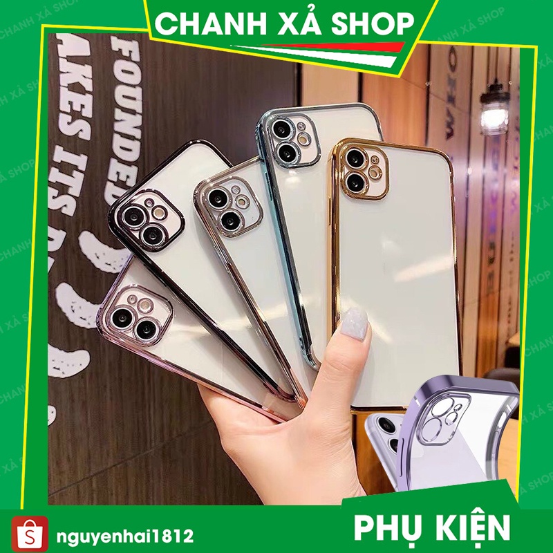 Ốp lưng iphone viền si cạnh vuông dẻo lưng trong suốt bảo vệ camera 8 7plus x xsmax 11 11promax 12 13 14 promax pro ma