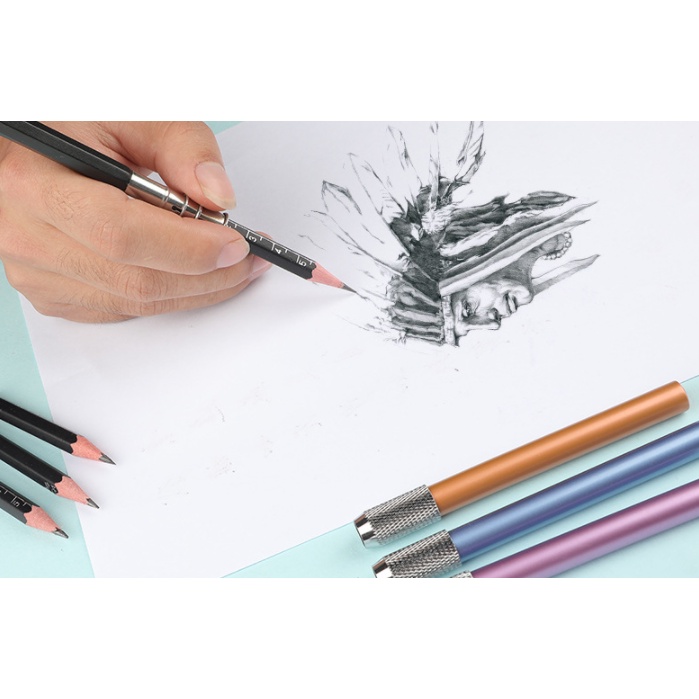Thanh nối cầm bút chì hai đầu tiện lợi hỗ trợ vẽ tranh
