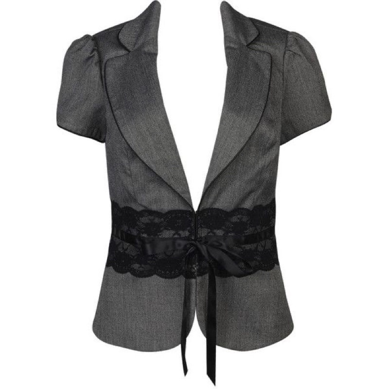 Áo vest Ninomaxx màu xám phối ren - Thanh lý vnxk