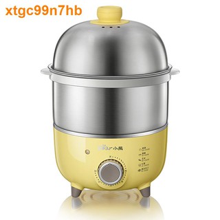 ▽▥BEAR Nồi nấu trứng tự động ngắt điện gia đình Tủ hấp mini hai lớp hầm thép không gỉ tạo tác thời gian