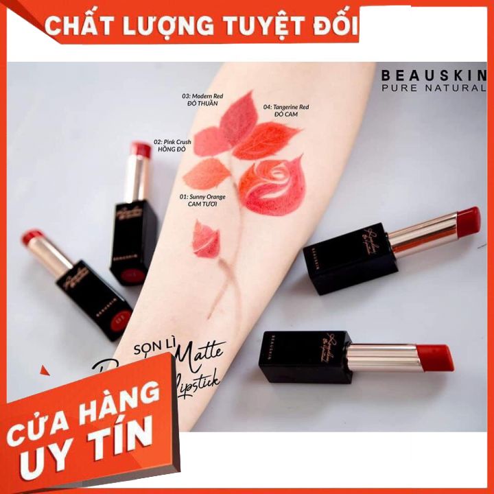 Son lì Beauskin Rosedew Matte Creamy Hàn Quốc  -chất son lỳ dưỡng môi lâu phai [Có 4 sang chảnh màu cho bạn lựa chọn)✨✨✨