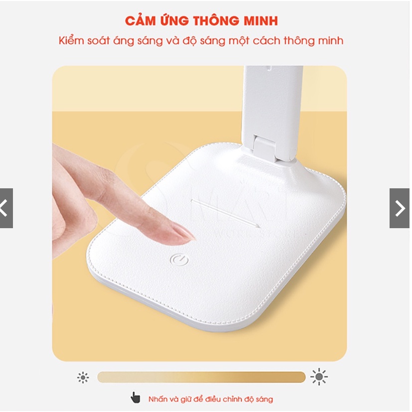 Đèn Học Tích Điện, Đèn Học Chống Cận Gấp Gọn, 3 Chế Độ Sáng LED THANG TRANG