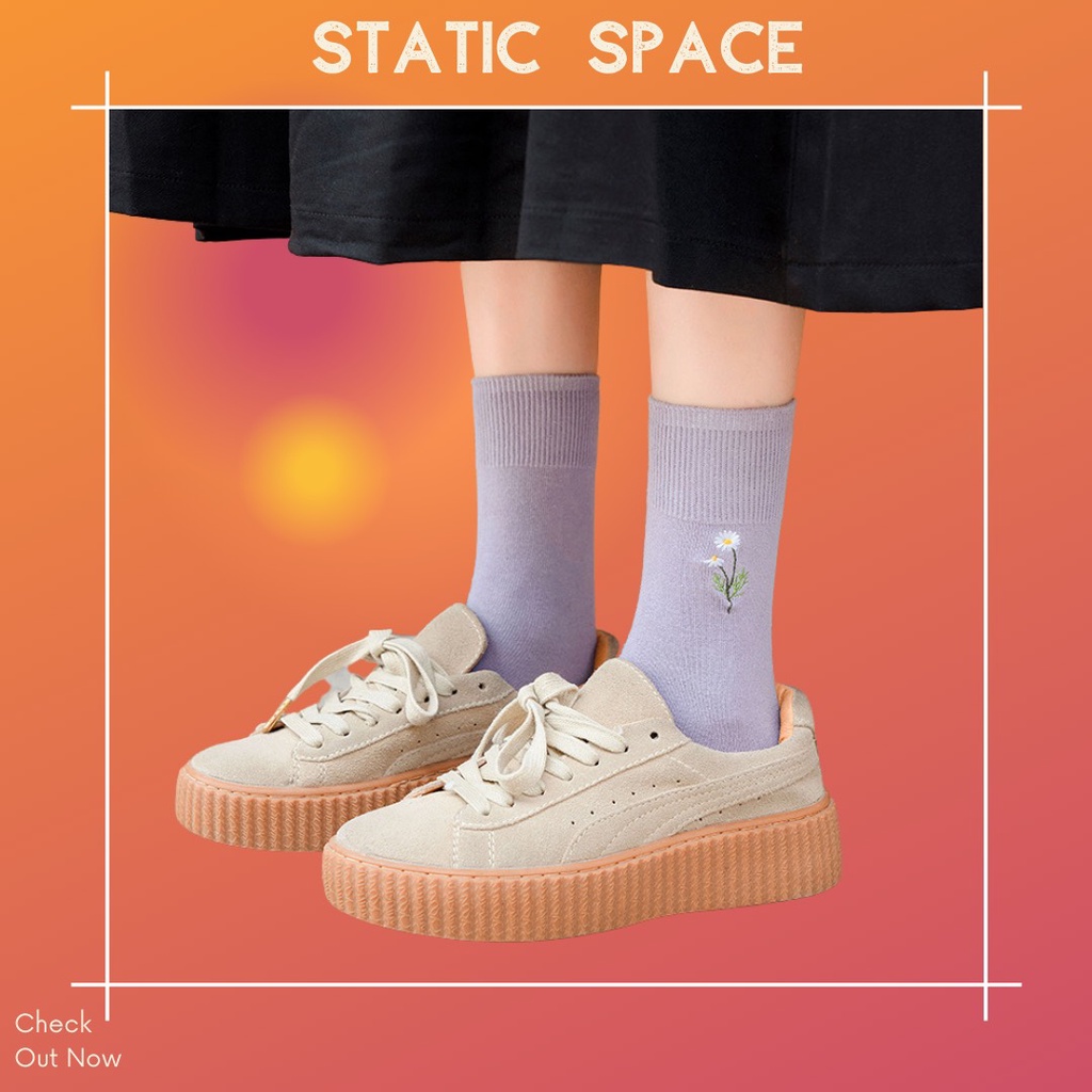 TẤT VỚ NỮ CAO CỔ THÊU HOA NHẸ NHÀNG - STATIC SPACE