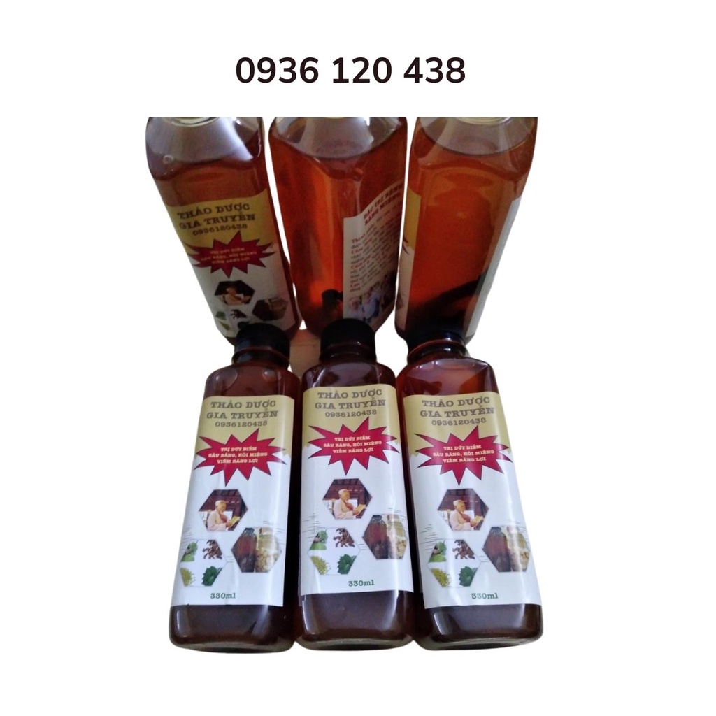 Combo 3 chai nước ngậm, xúc miệng, thảo dược hết hôi miệng, sâu răng, viêm chân răng, chắc chân răng