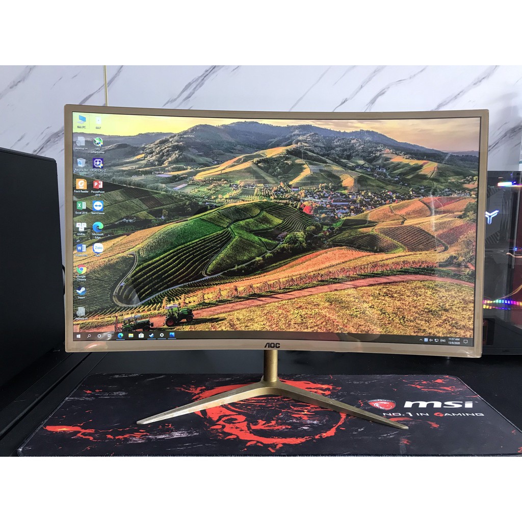 Màn hình AOC C3289 32" CONG/ mỏng, màu Gold, cực đẹp
