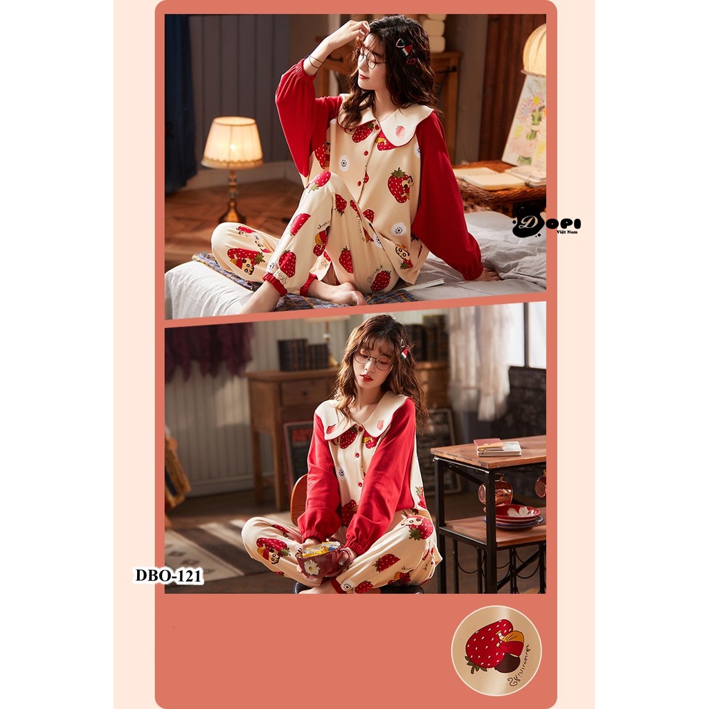 (DBO121) Đồ bộ mặc nhà nữ thu đông đồ bộ pijama nữ