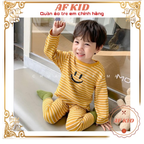 Bộ Thu Đông Minky Mom Cho Bé  Bộ Sọc Cười Dài Tay Cho Bé Trai Bé Gái  Chất Cotton Cao Cấp Siêu Co Giãn