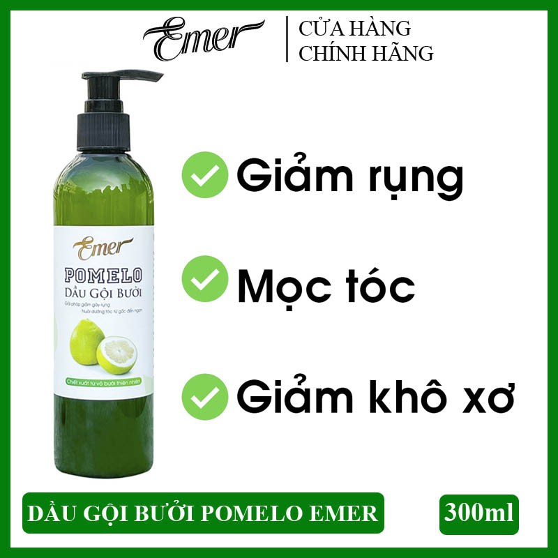 Dầu gội bưởi kích mọc tóc Pomelo Emer Garin 300ml làm sạch tóc và da đầu, giảm rụng tóc hiệu quả cho mái tóc luôn chắc k