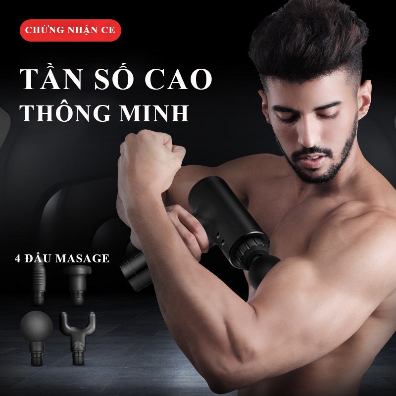 Máy massage cầm tay thư giãn phục hồi thể lực, làm săn chắc cơ bắp giúp làm tăng hiệu quả tập luyện thể thao.