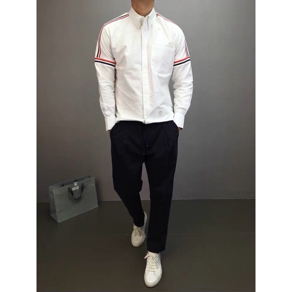 Áo sơ mi thom browne viền vai cao cấp, vải oxford