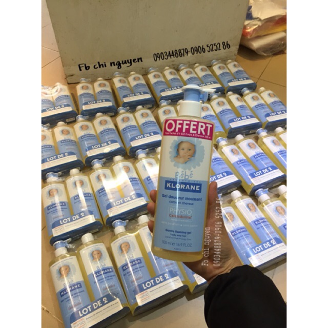 Sữa tắm gội Klorane chai lẻ 500ml