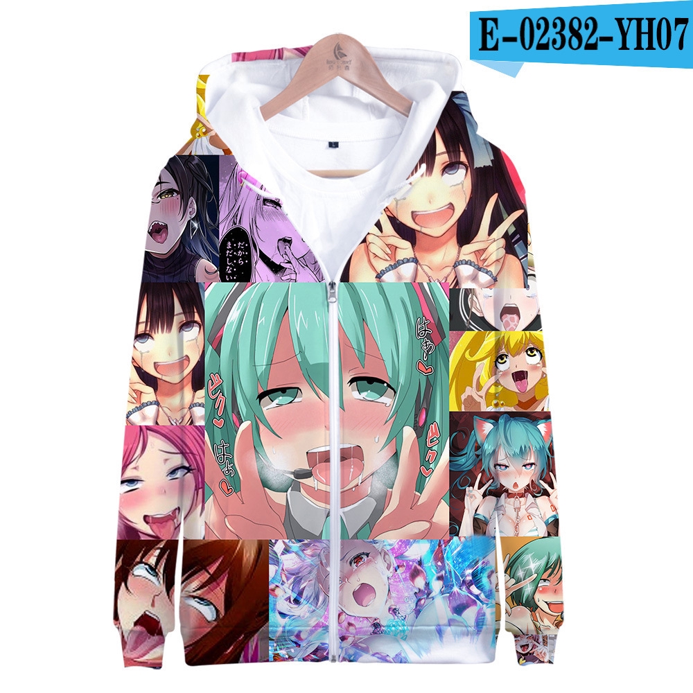 Áo khoác in hình nhân vật hoạt hình Ahegao Rem 3D độc đáo hợp thời trang