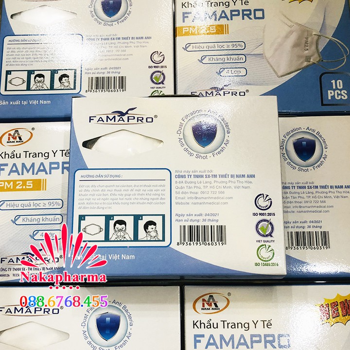 ✅ Khẩu trang FAMAPRO PM 2.5 New – Hàng xuất khẩu lọc khuẩn BFE ≥95%, ngăn bụi mịn , ngừa bệnh truyền nhiễm