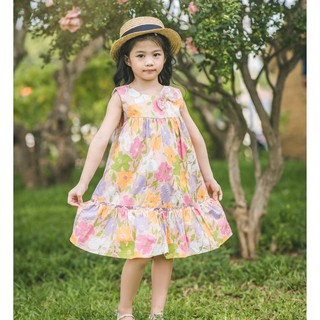 [GALYBY] Áo đầm bé gái Ruby thô cotton hoa xòe