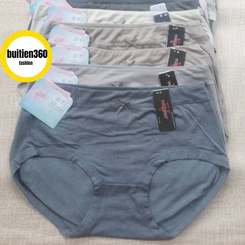 Quần lót nữ cạp cao muối tiêu Q528 chất đẹp big size 3XL from to cho người béo mập 60kg-70kg 80kg -90kg; bikini
