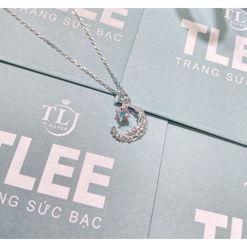 Dây chuyền bạc Tlee, Dây chuyền mặt trăng pha lê- TleeJewelry