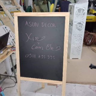 Bảng đen menu viết phấn 60x110(bảng liền chân 1 mặt 3 chân)