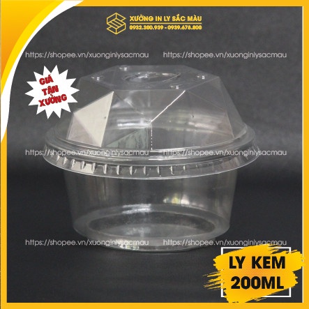 50 Ly kem PET 200ML kèm nắp