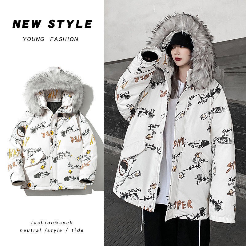 rockmagic cotton-padded jacket women's 2020 new cotton-padded jacket Korean version loose winter thickened couple padded jacket