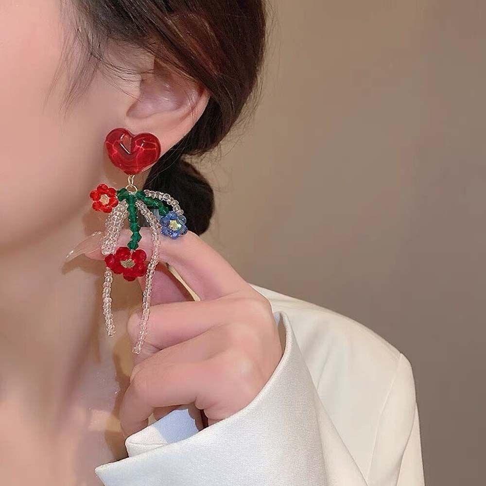 Khuyên Tai Acrylic Hình Hoa Phong Cách Hàn Quốc Cá Tính Cho Nữ