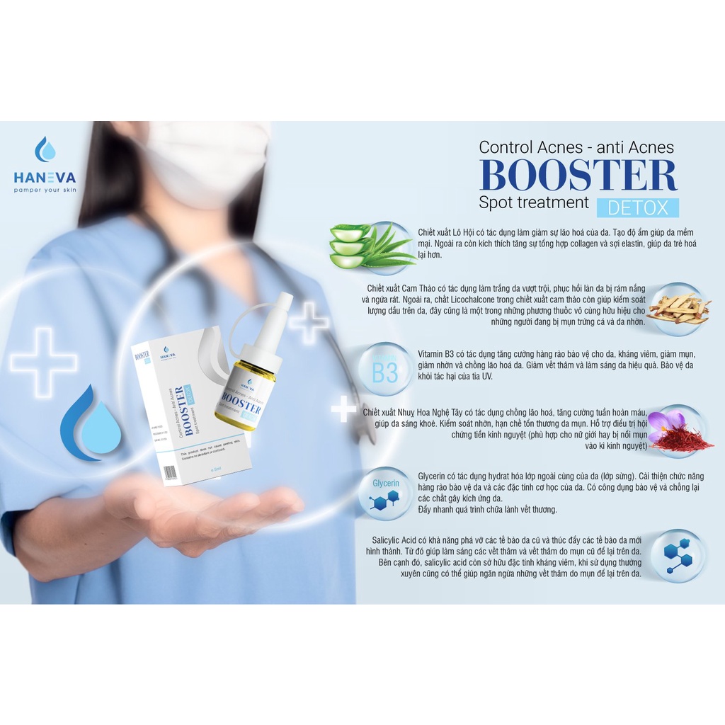Serum Mụn Booster Detox 5ML - Tặng 5 nạ ngủ collagen