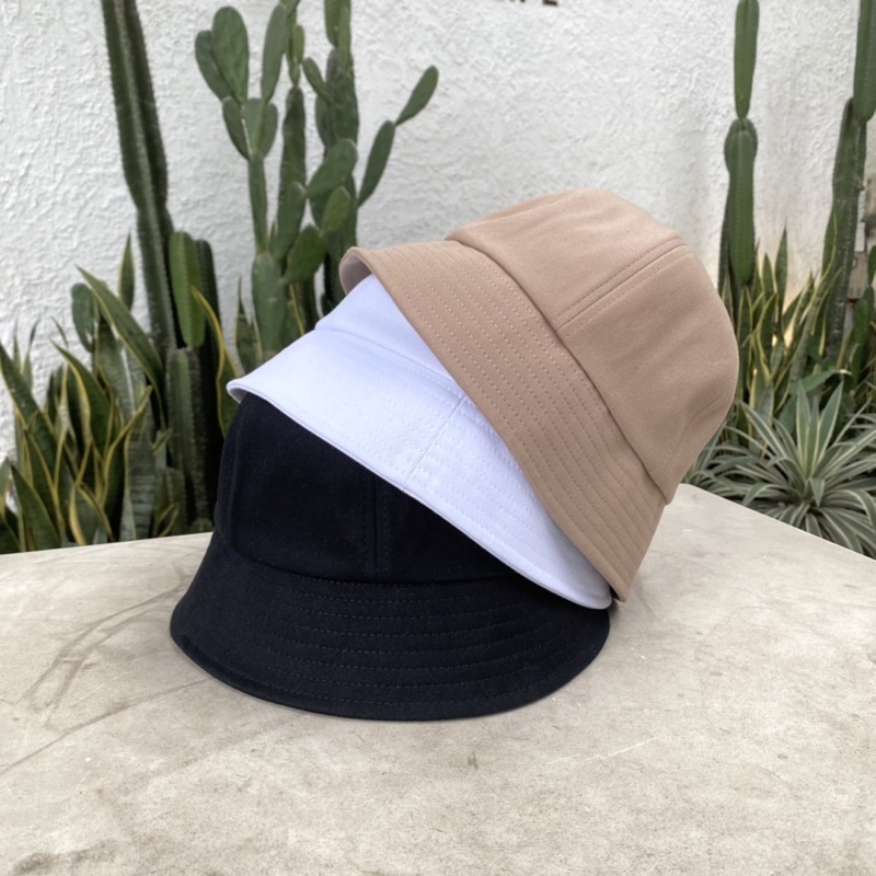 Nón bucket basic trơn form tròn