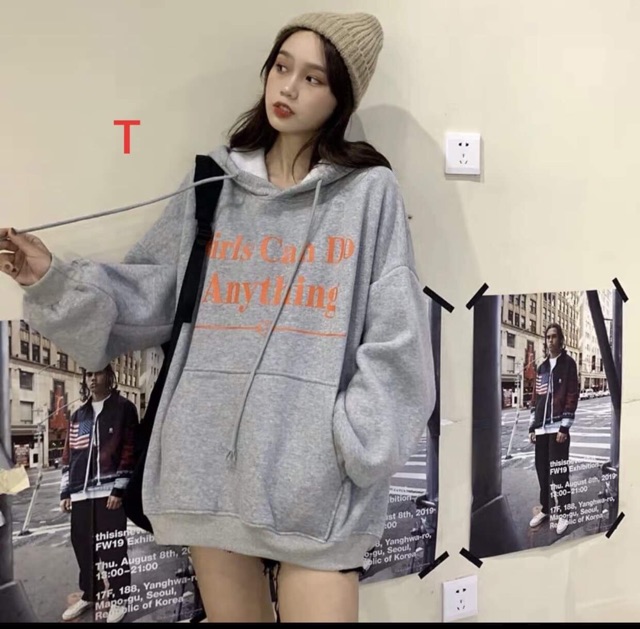 [FREESHIP ĐƠN TỪ 50K] Áo hoodie GIRL CAN DO chữ ngực1019