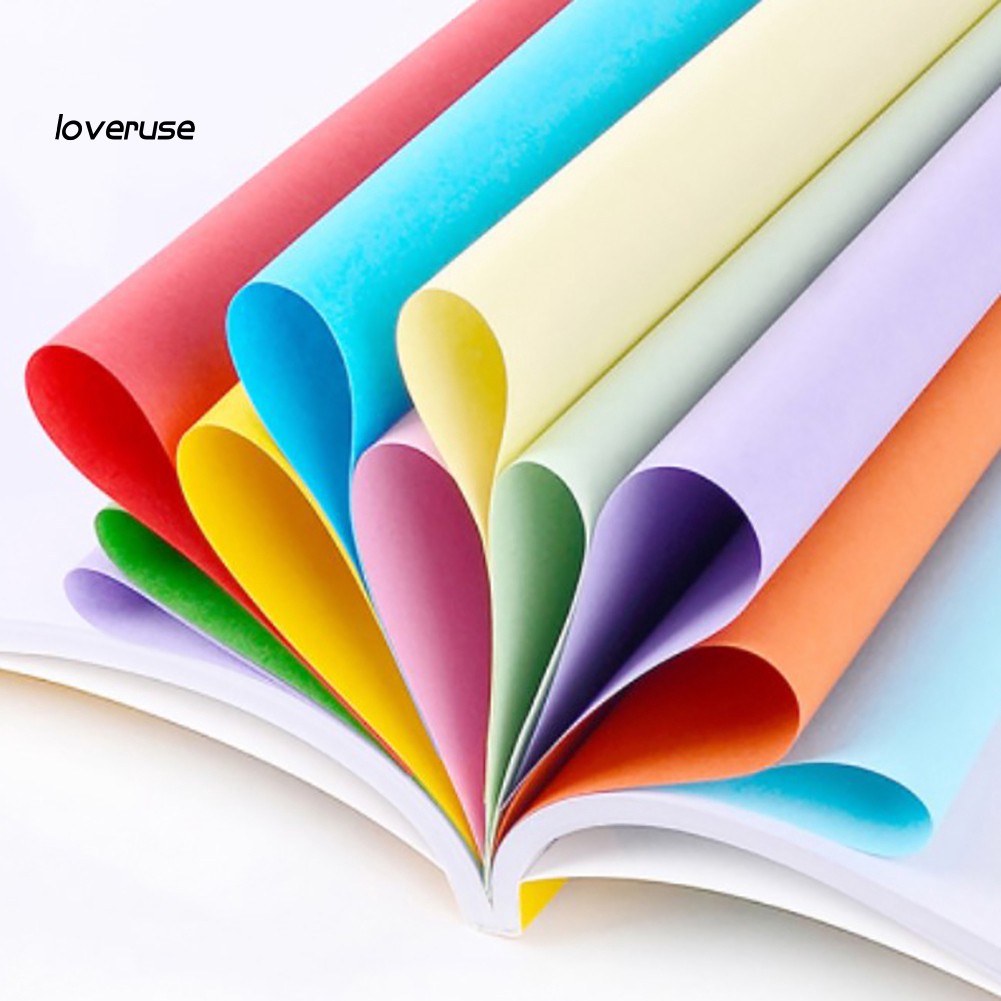 Xấp 100 giấy vuông xếp origami nhiều màu sắc
