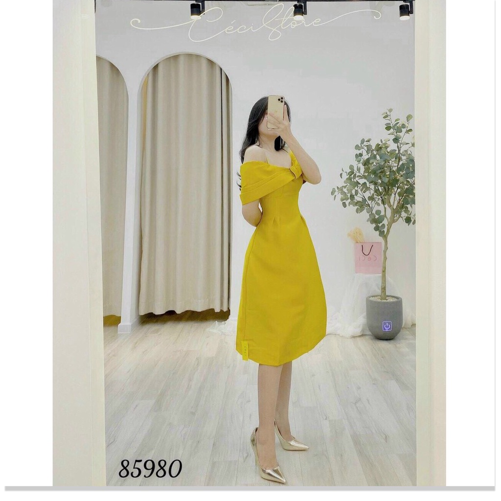 ĐẦM XÒE DỰ TIỆC NỮ CỔ CỘT NƠ SIÊU XINH SANG TÔN DÁNG CHO CÁC CHỊ EM KME FASHION