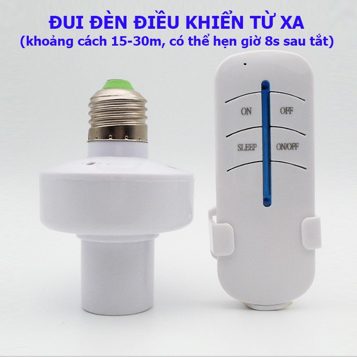 Đui đèn điều khiển từ xa E27 màu trắng, đuôi đèn E27 điều khiển từ xa