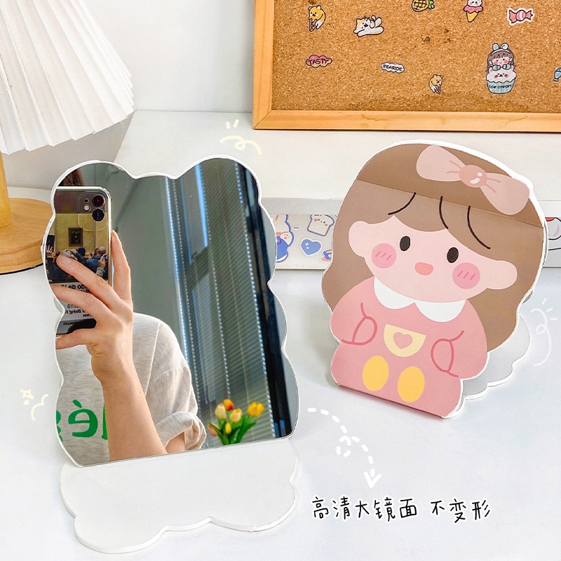 Gương giấy gấp gọn - gương để bàn gập gọn - kiếng soi 15x21cm