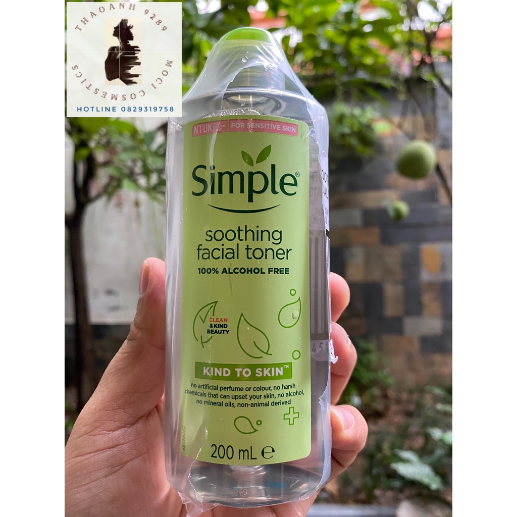 SIMPLE - Nước hoa hồng Kind To Skin Soothing Facial Toner - cân bằng độ ph tốt nhất cho da - MoCi Cosmetics