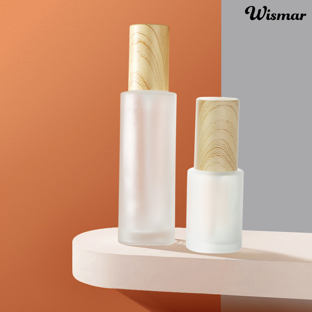 Chai xịt đựng lotion bằng thủy tinh nhám dày mini nắp bằng gỗ 10/ 20/ 30/ 50/ 80ml