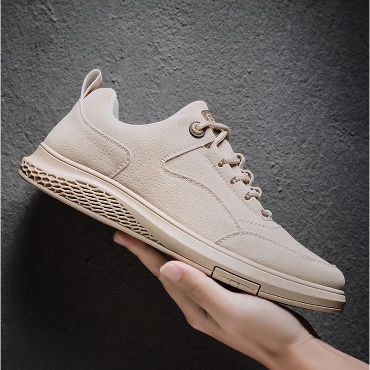 Giày sneaker thể thao da nam cao cấp, phong cách trẻ trung năng động, đế cao su non đi cực êm DD93