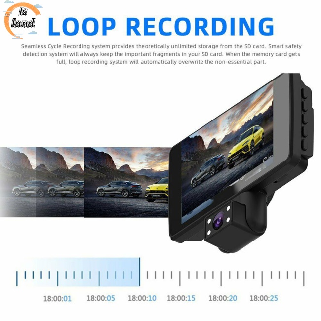 Camera Hành Trình Hai Ống Kính Dvr Hd 1080p Hỗ Trợ Tầm Nhìn Ban Đêm Cho Xe Hơi