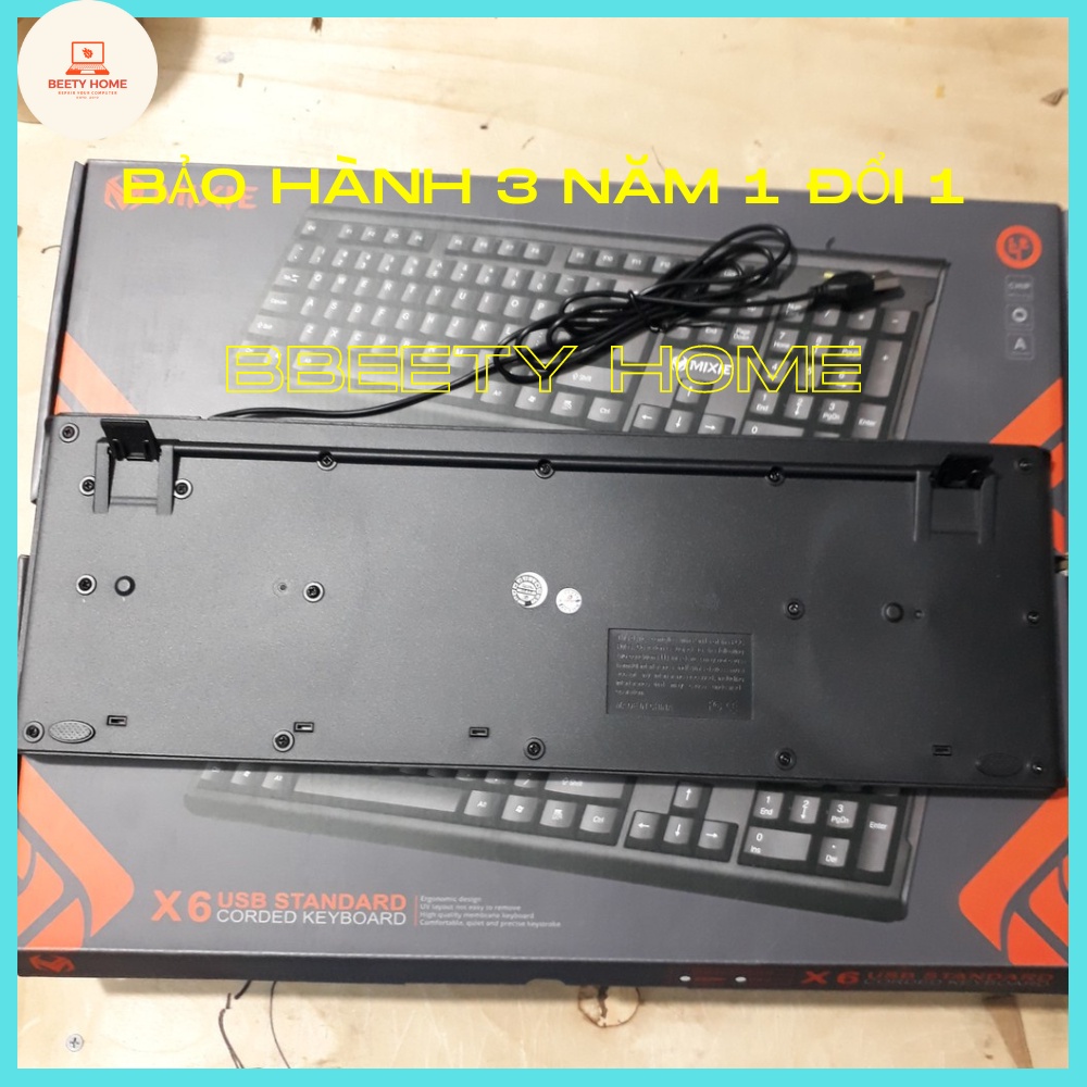 Bàn phím có dây Mixie X6 siêu bền bấm êm giảm tiếng ồn tặng chận đế chính hãng