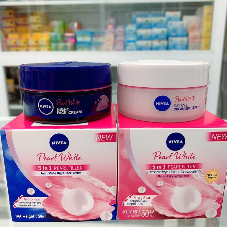 Combo Kem dưỡng trắng da và se khít lỗ chân lông Nivea Ngày và Đêm 50mlx2