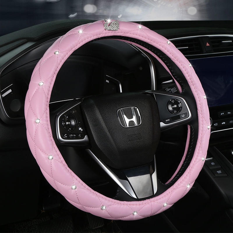 Vỏ Bọc Vô Lăng Xe Hơi 35-38cm Đính Kim Cương Chống Trượt Thấm Hút Mồ Hôi Thông Dụng