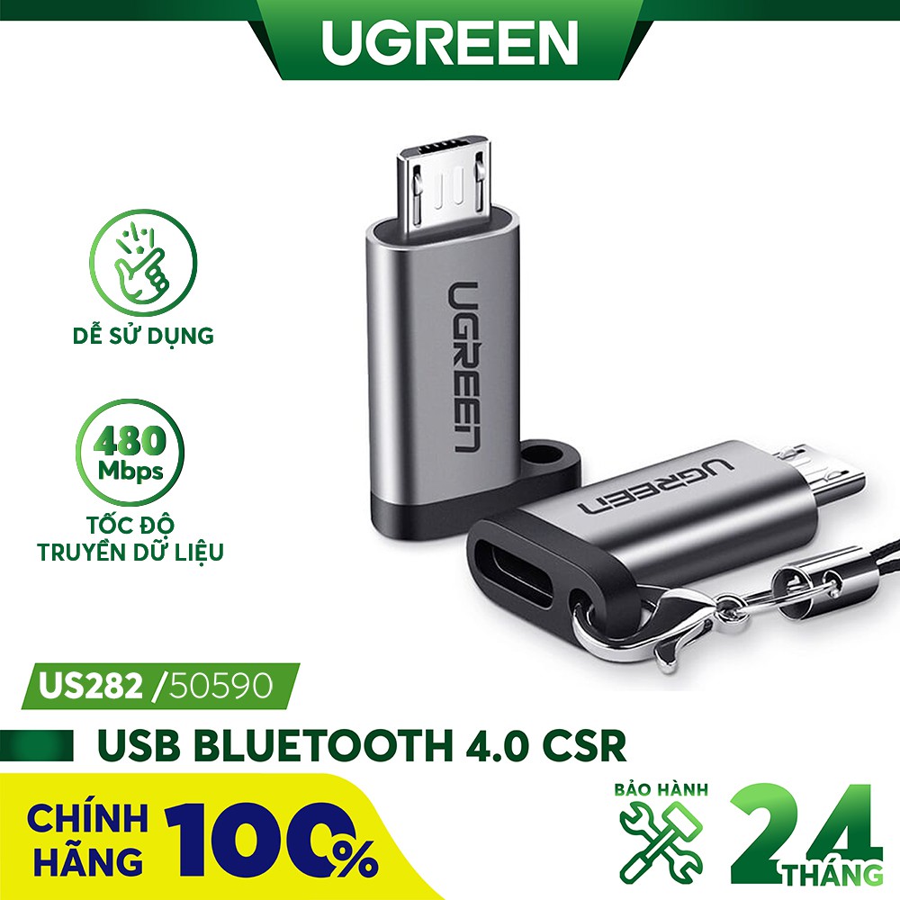 Đầu chuyển cổng Type C sang cổng Micro USB dài 2,5cm UGREEN US282 50590 vỏ nhôm