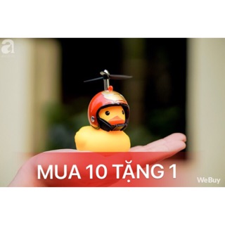 Vịt gắn xe đội mũ bảo hiểm có chong chóng - Hàng loại 1