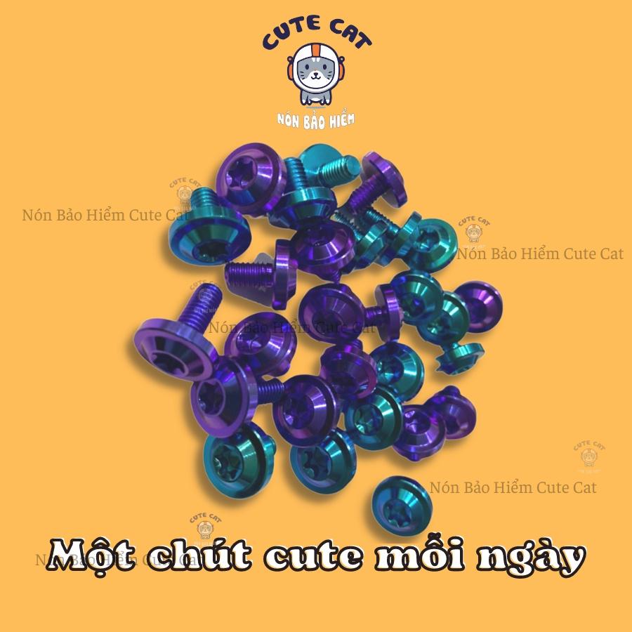 Ốc Titan GR5 6li10 Dù To Dày Gắn Nón Bảo Hiểm Cực Chất Có Nhiều Màu Sắc Lựa Chọn CUTE CAT
