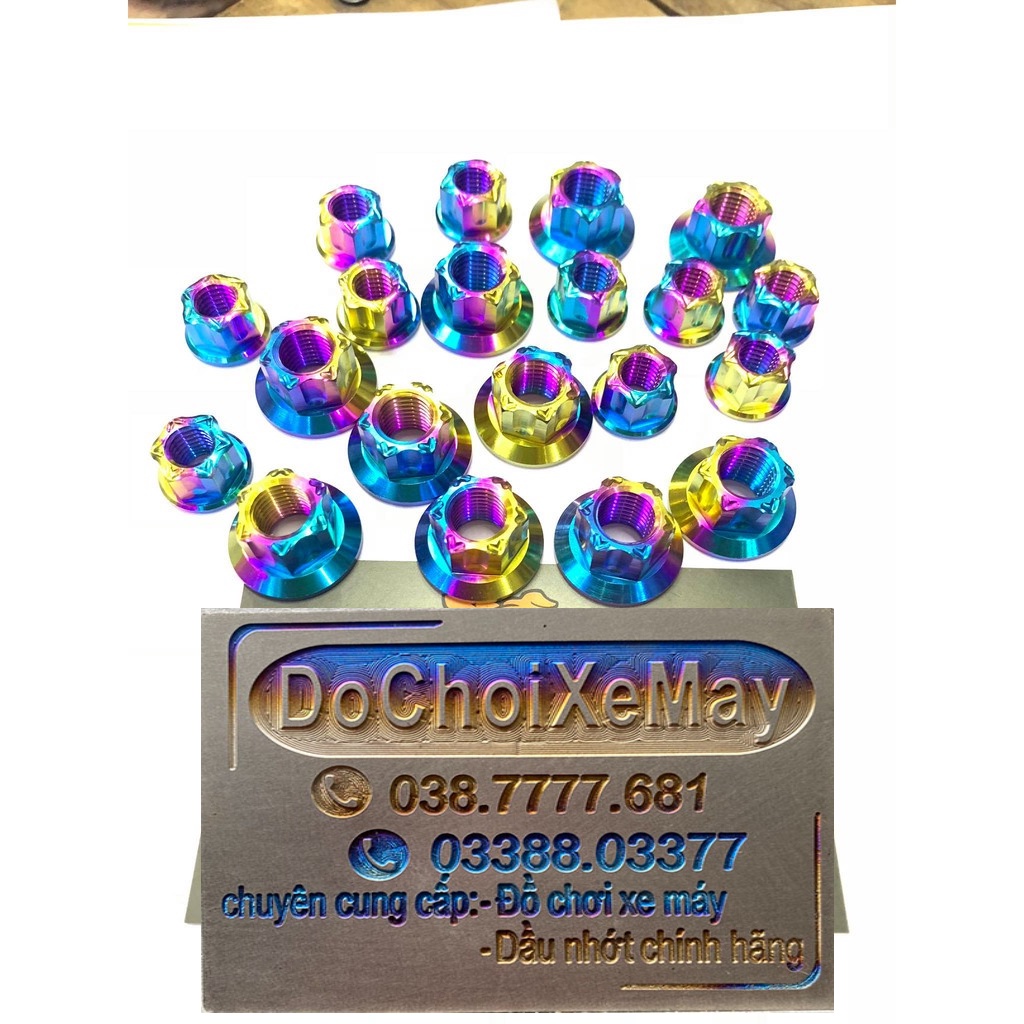 Tán 5 6 8 10 12 14 ly màu Cầu Vồng 7 màu Titan Gr5 bắt chỗ nào cùng vị trí , có cùng kích thước DoChoiXeMay