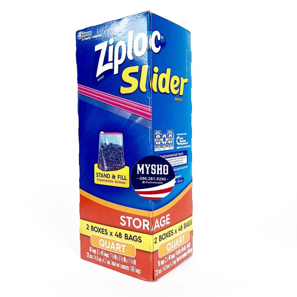 Túi đựng thực phẩm Ziploc Slider, Freezer - Hàng nhập USA