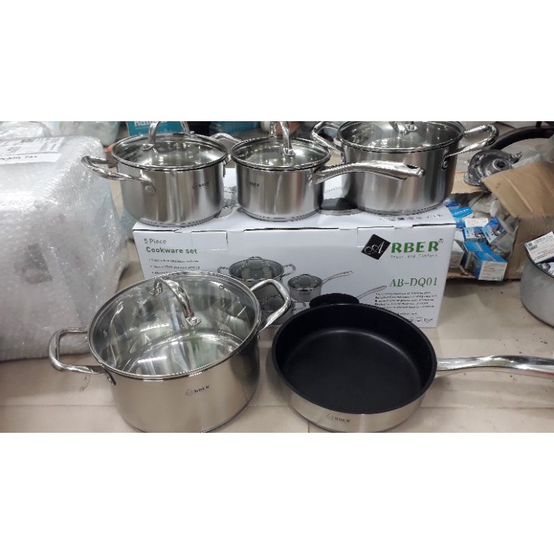 Bộ nồi inox cao cấp Arber 5 món AB ĐQ01