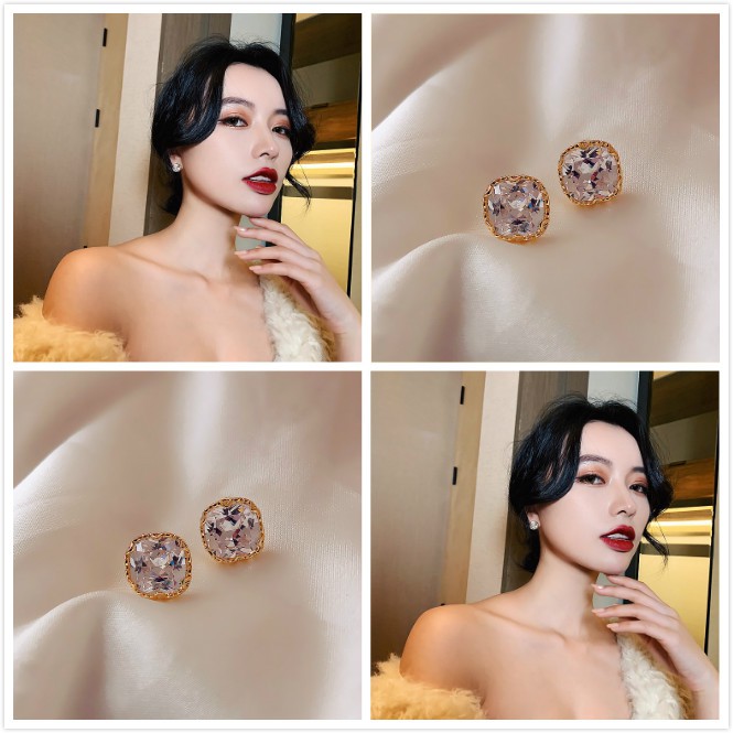 Bông tai hình vuông nhỏ thời trang hàn quốc