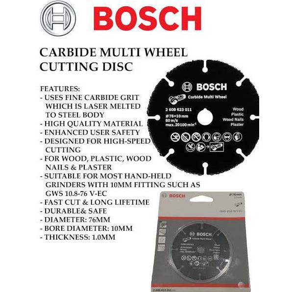 Đĩa Cắt Bosch Carbide Nhiều Bánh Xe Chuyên Dụng
