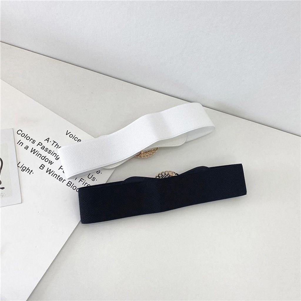 TWINKLE Thắt Lưng Da PU Bản Rộng Co Giãn Phong Cách Vintage Hàn Quốc Cho Nữ